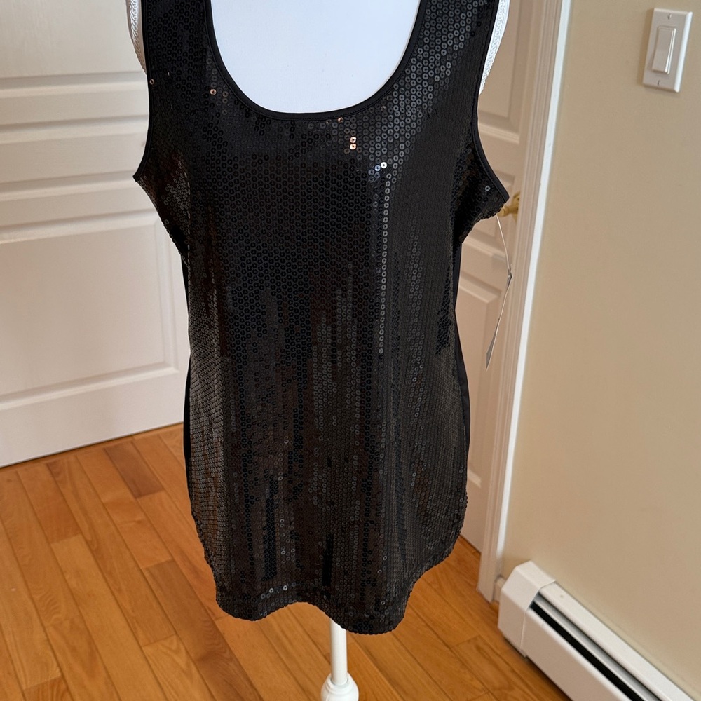 Notations Black Sequin Top